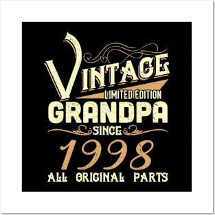 Vintage Grandpa Since 1998 Funny Man Myth Legend Daddy Posters and Art